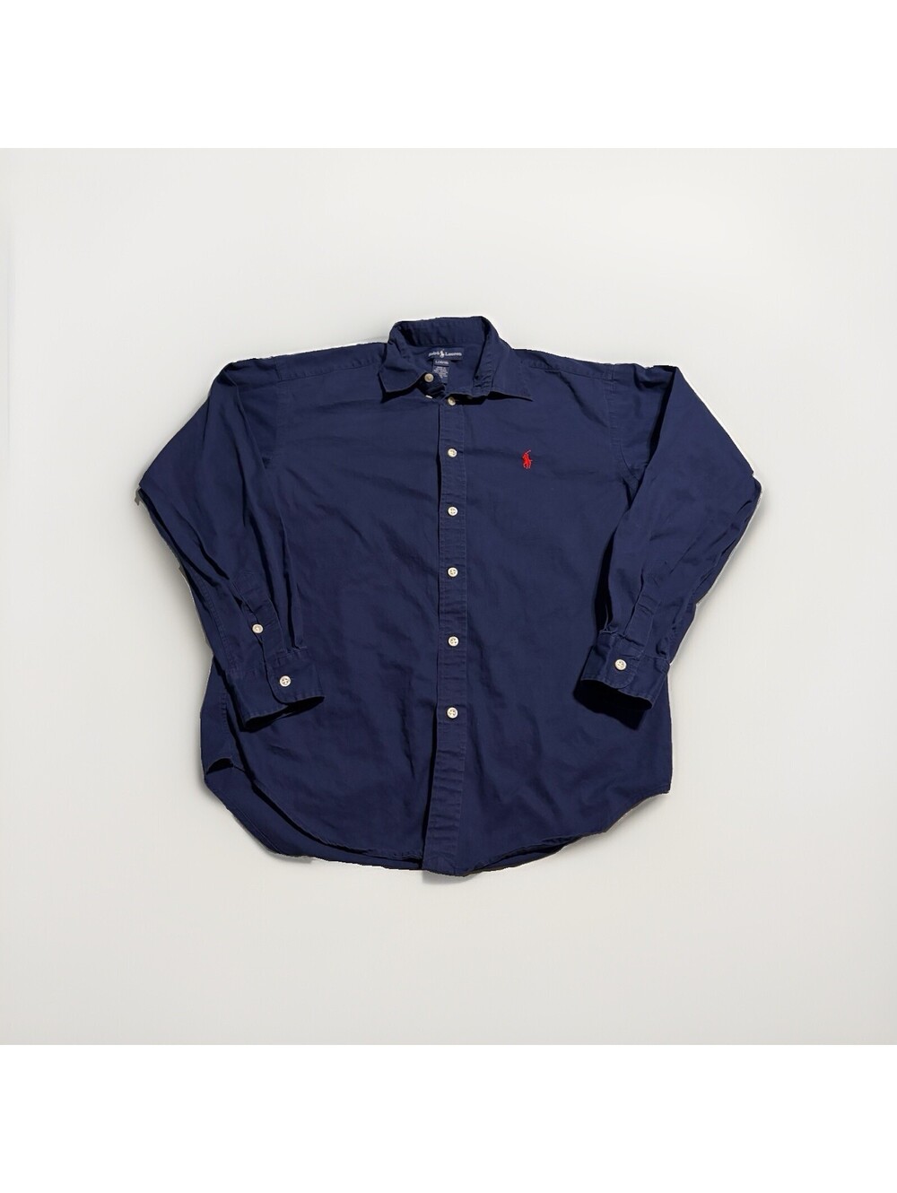 Polo Ralph Lauren Long Sleeve ButtonDown Shirt Mens Large 16/18 Navy Classic Fit